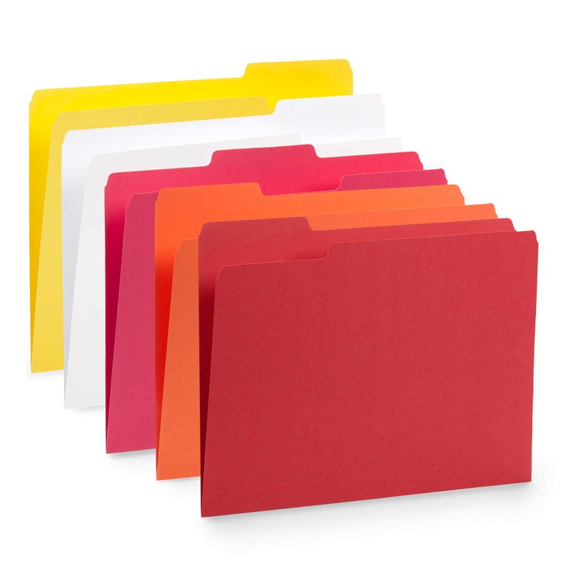 Blue Summit Supplies 100 Warm Tones File Folders, 1/3 Cut Tab, Letter Size, Assorted Colors, Great for Organizing and Easy File Storage - Image 2